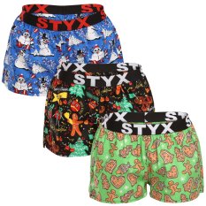3PACK dámské trenky Styx art sportovní guma vícebarevné (3T17134)