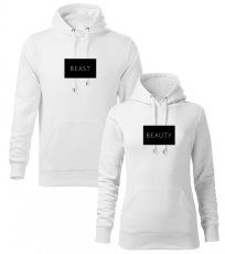 Mikiny pre páry - Beast and beauty - Čierna