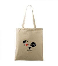 plátěná taška s potiskem - i love my dog - Povidlo