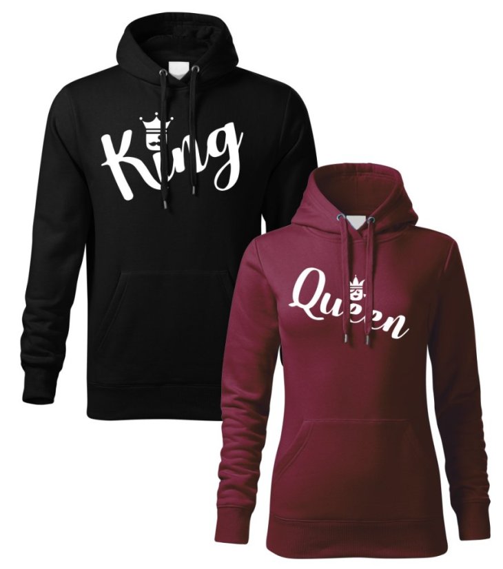 Mikiny pre páry - Hlavičky - King  & queen