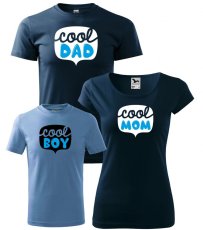 Rodinný set - 3x Tričko - Cool rodina - Chlapček