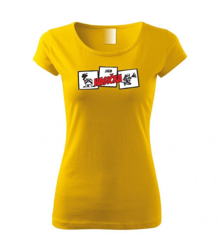 Dámské tričko - Jsem hasička - Barva: Žlutá