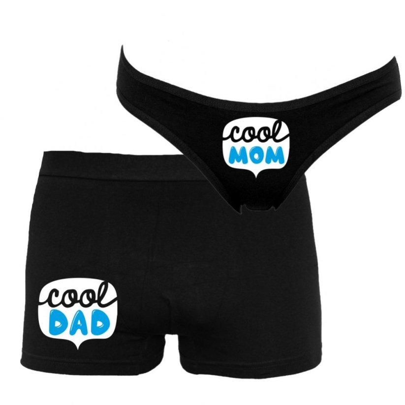 Boxerky a nohavičky - Cool mom cool dad - Chlapček - Farba: Čierna