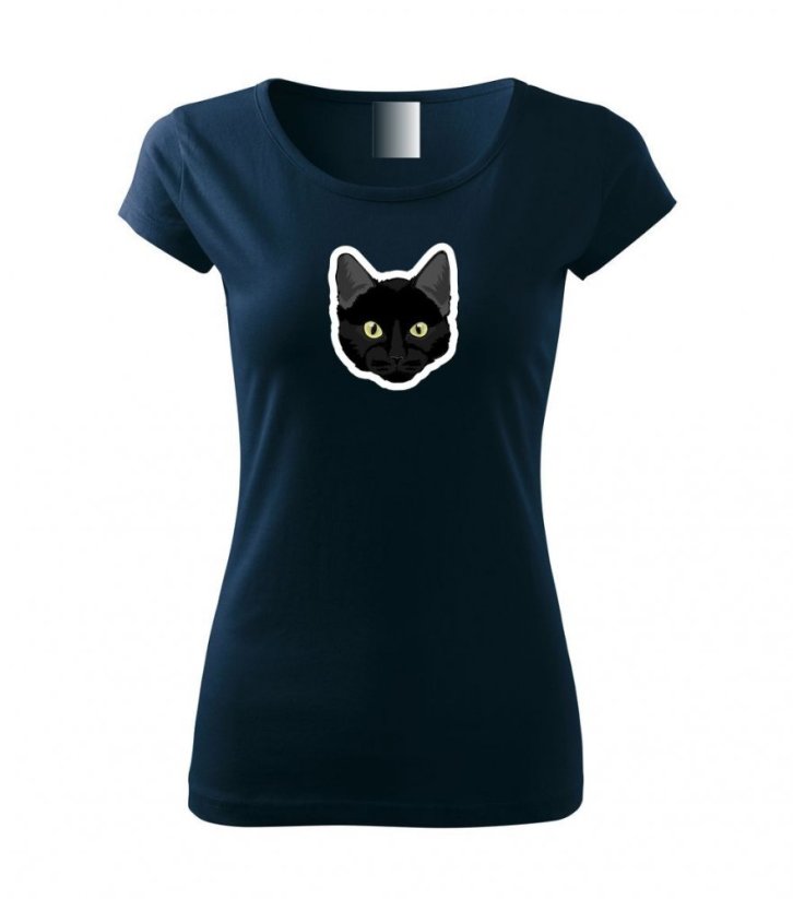 Dámské tričko - Kočka perská-KOPIE - Barva: Námořní modrá