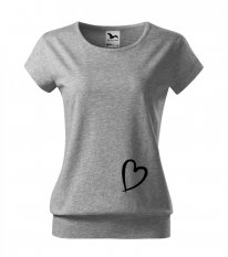 Těhotenské tričko - Srdíčko 2 - Tmavě šedý melír vel. XL