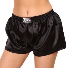 Dámské trenky Styx klasická guma saténové černé (L960)