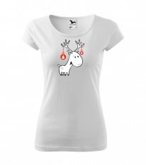 Dámske vianočné tričko - Jeleň s ozdobami
