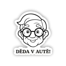Samolepka na auto - Děda v autě