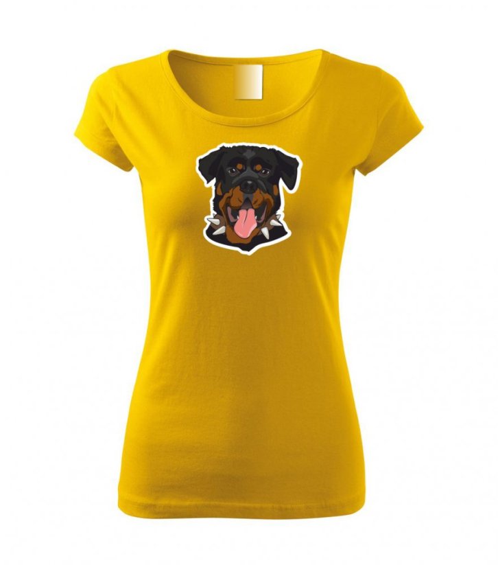 Dámské tričko - Rotvajler - Barva: Žlutá