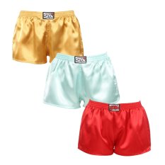 3PACK dámské trenky Styx klasická guma saténové vícebarevné (3L06352)