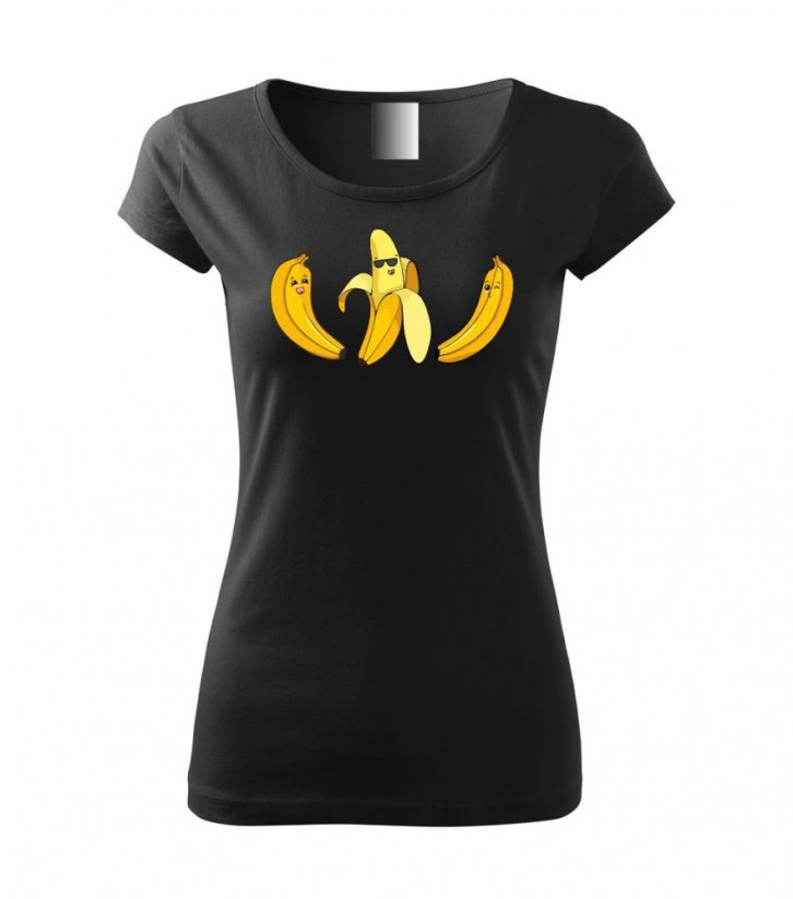 Dámské tričko - Banán - Barva: Černá