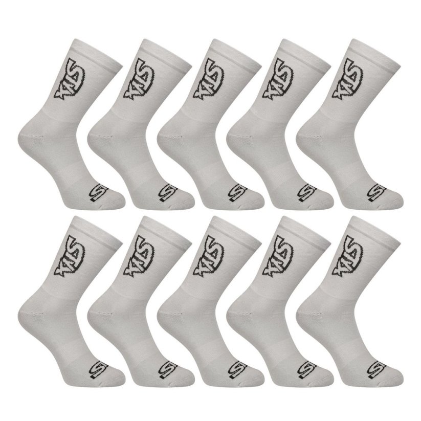 10PACK ponožky Styx vysoké šedé (10HV1062) - Velikost: XL