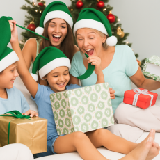 Vánoční čepička - zelená