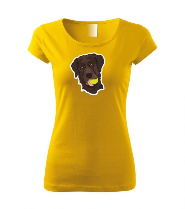 Dámské tričko - Labrador hnědý - Barva: Žlutá