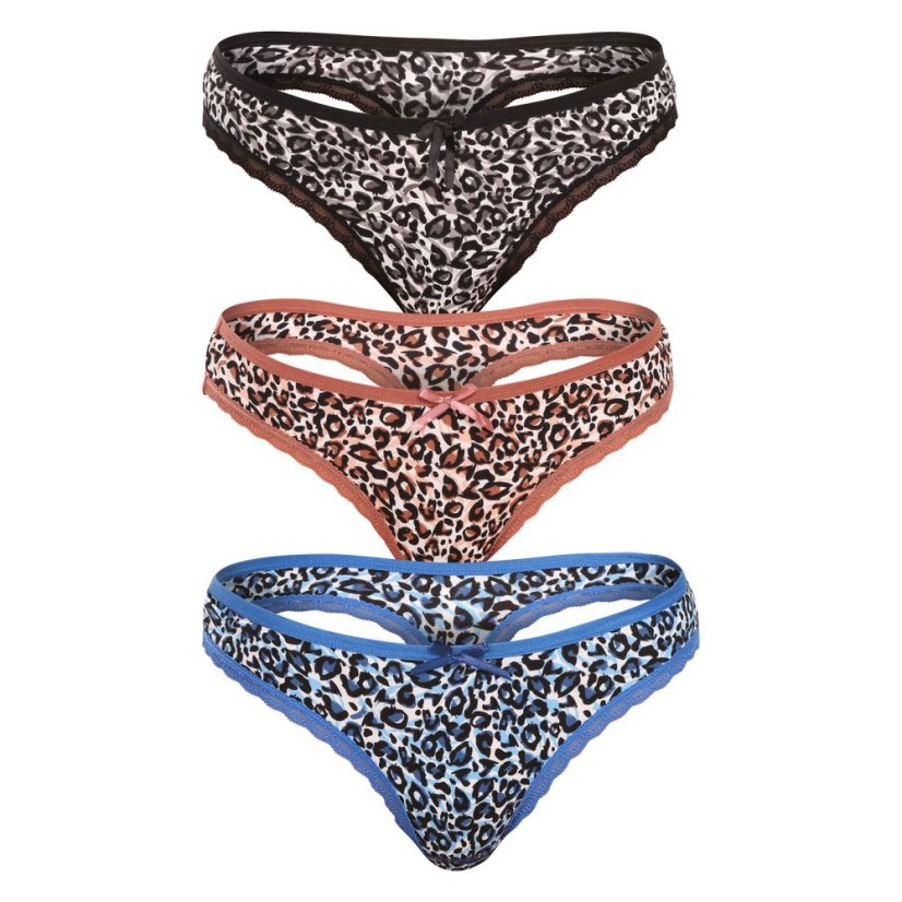 3PACK dámská tanga Fine woman vícebarevná (808-A) - Velikost: XL