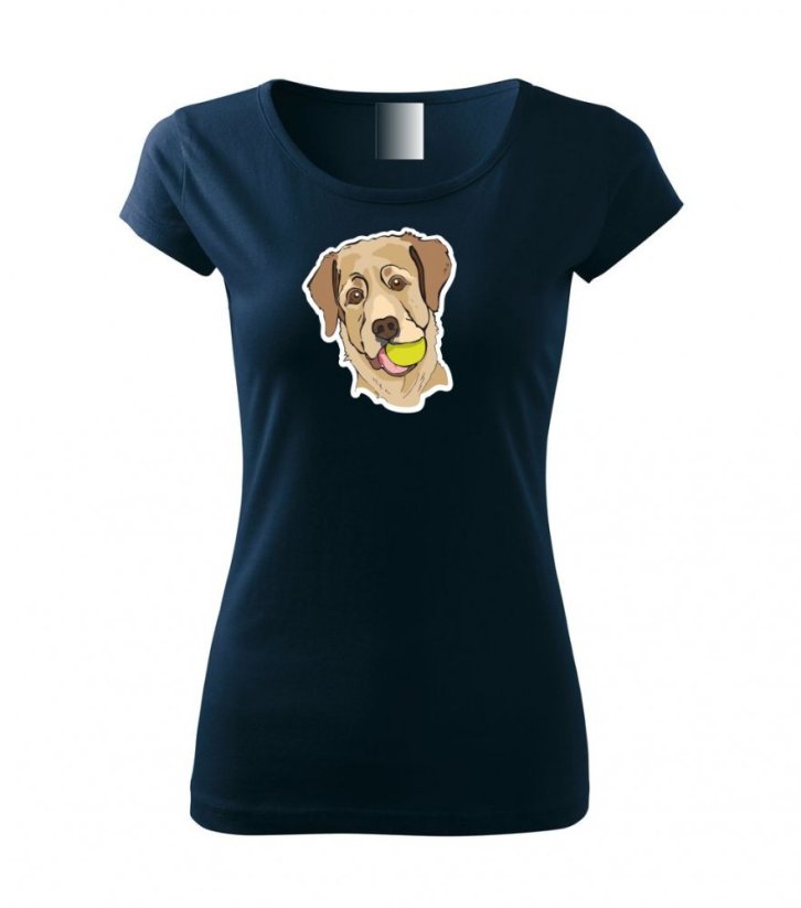 Dámské tričko - Labrador světlý - Barva: Námořní modrá
