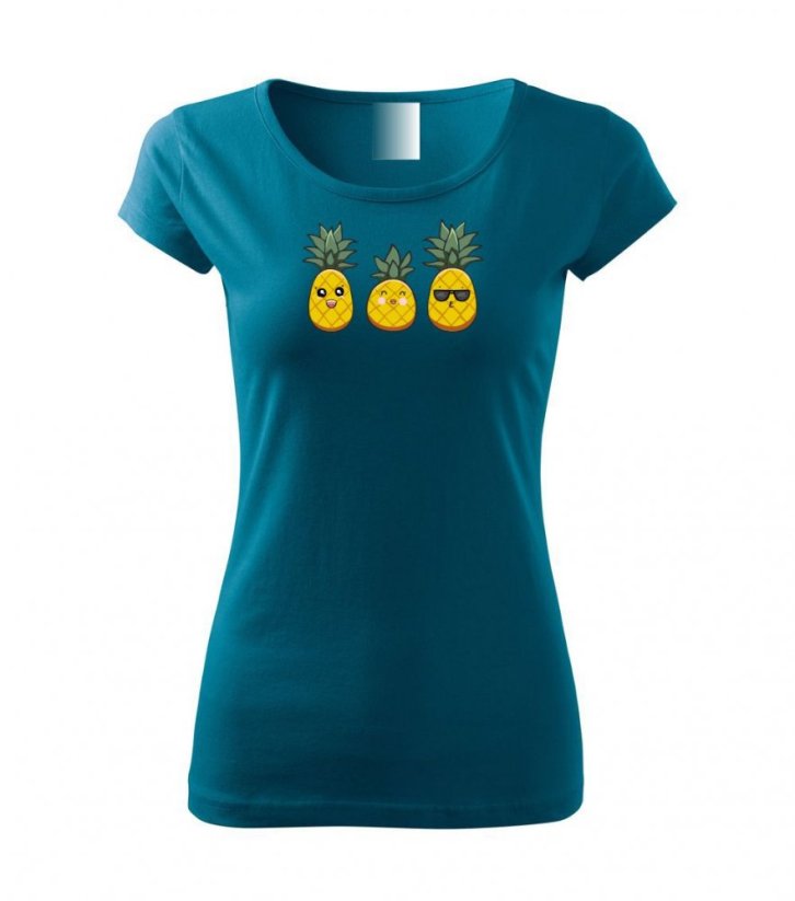 Dámské tričko - Ananas - Barva: Petrolejová