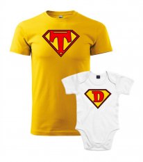 Rodinný set - Pánské tričko a Body - Super rodina