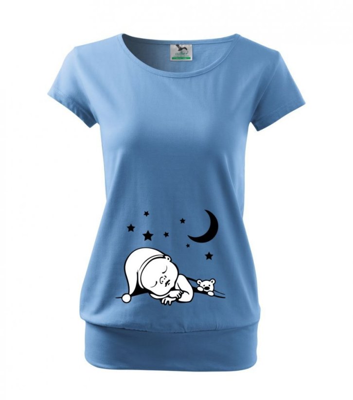 vtipná těhotenská trička - miminko pod noční oblohou - povidlo