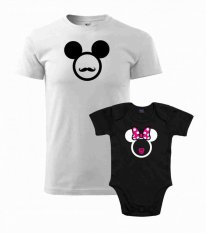 Rodinný set - Pánske tričko a Body - Mouse - Dievčatko