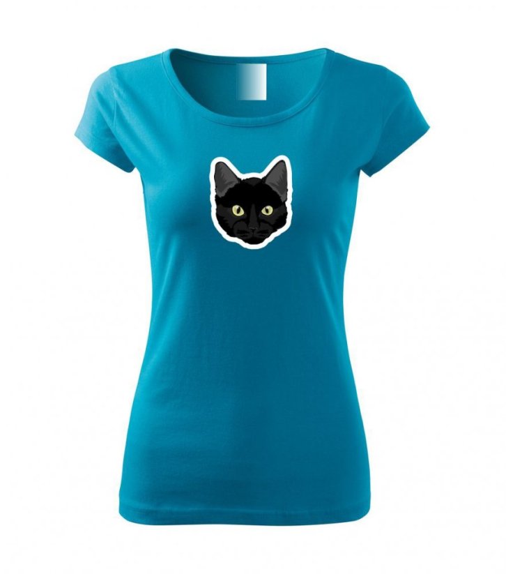 Dámské tričko - Kočka perská-KOPIE - Barva: Tyrkysová