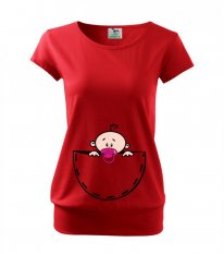 vtipná těhotenská trička - miminko v kapse - holčička - povidlo