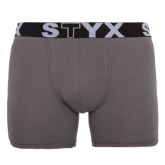 Pánské boxerky Styx long sportovní guma tmavě šedé (U1063)
