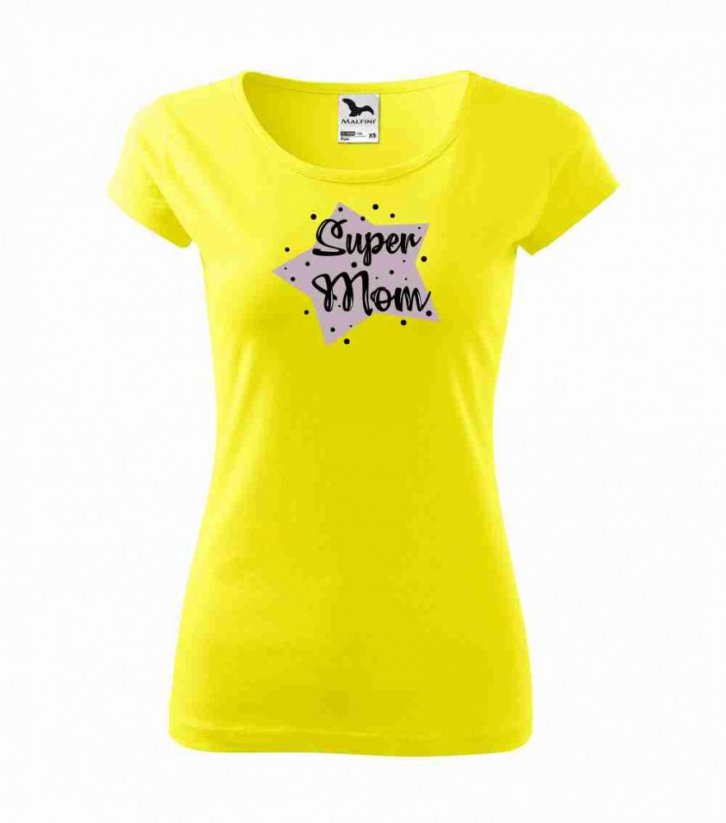 Dámské tričko - Hvězda - Super mom - Povidlo