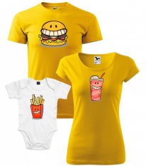 Rodinný set - Tričká a body - Fast Food