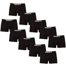 10PACK pánské boxerky Nedeto černé (10NDTB001-brand) XL