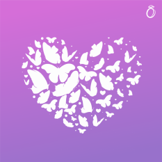 Nažehlovací motív - Motýliky v srdci