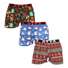 3PACK pánské trenky Styx art sportovní guma vícebarevné (3B16814)