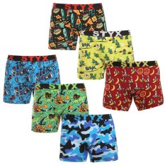 6PACK pánské boxerky Styx long art sportovní guma vícebarevné (6UN13198780)