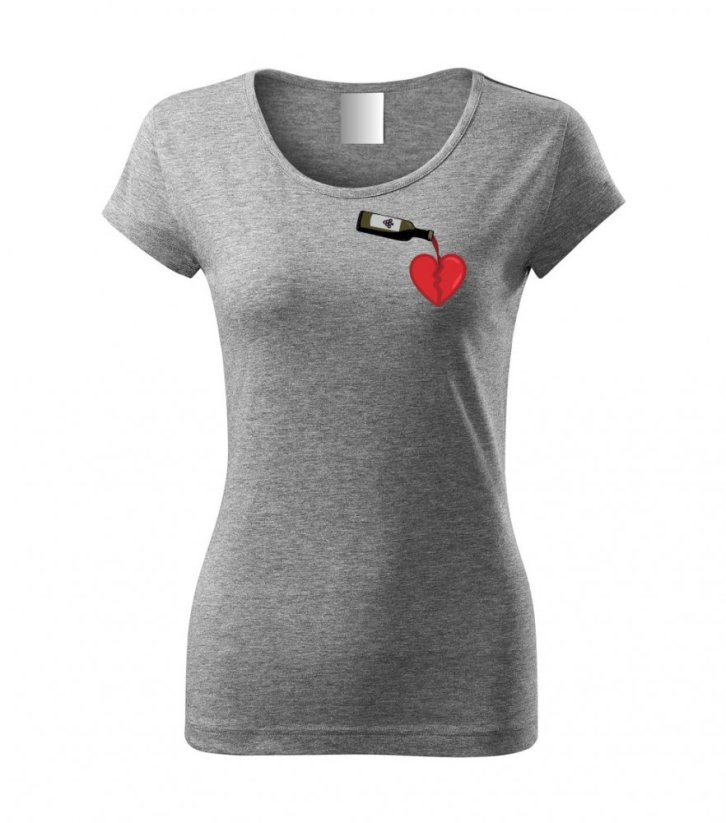 Dámské tričko - Lék na bolavé srdce - Barva: Tmavě šedý melír