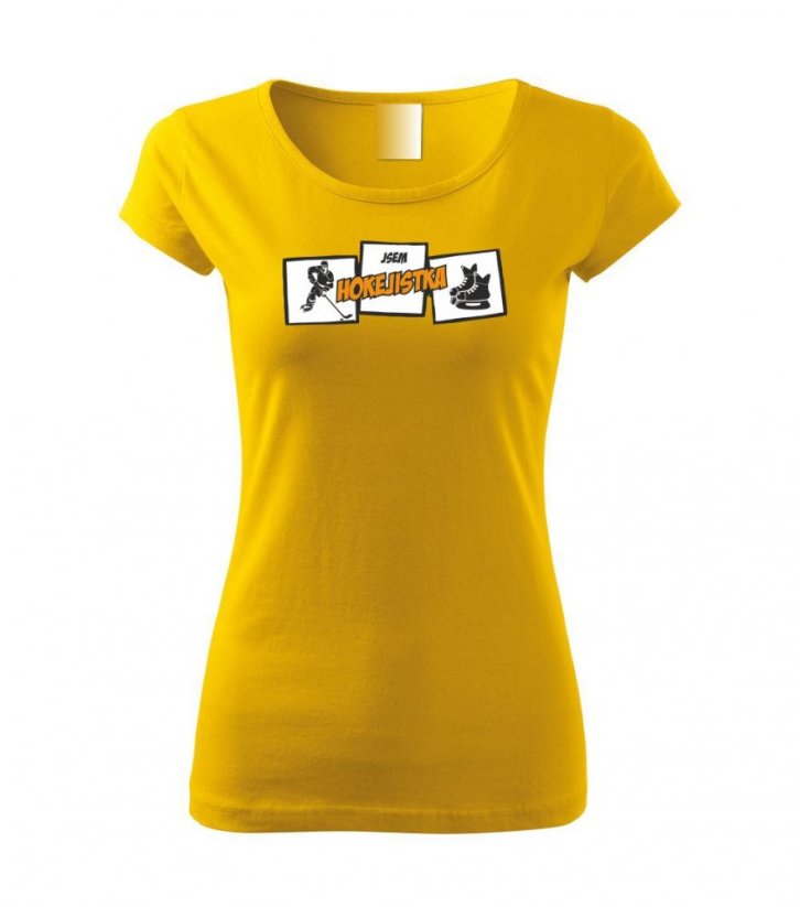 Dámské tričko - Jsem hokejistka - Barva: Žlutá