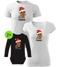 Vánoční rodinný set - 2x Body s dlouhým rukávem - Perníček