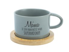 Hrnek makronka - Máma je jen unavenější verze superhrdinky
