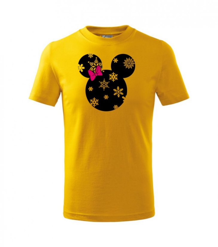 dětské tričko s vánočním motivem - mouse - vločky - Povidlo