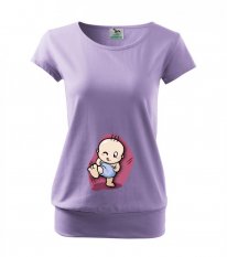 Těhotenské tričko s potiskem - kuk - povidlo