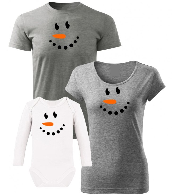 Vánoční rodinný set - Body s dlouhým rukávem - Sněhuláci Vánoční rodinný set - Body s dlouhým rukávem - Sněhuláci