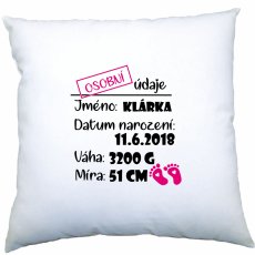 Polštářek - Osobní údaje - holčička