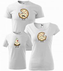 Pouze dámské tričko - Pizza - Bílá vel. S