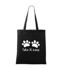 plátěná taška s potiskem - ťapky take it easy - Povidlo