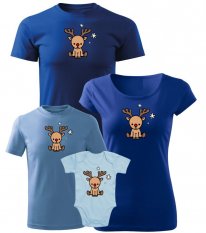 Vánoční rodinný set - Dětské tričko a body - Sobi