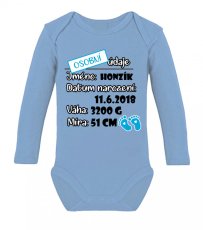 Dětské body s dlouhým rukávem - Osobní údaje - Chlapeček