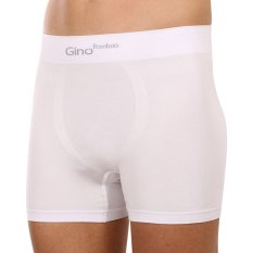 Pánské boxerky Gino bezešvé bambusové bílé (54004)