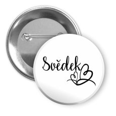Svatební placka - SRDÍČKA - Svědek