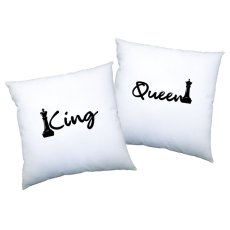 Párové vankúšiky - Šach - King & queen