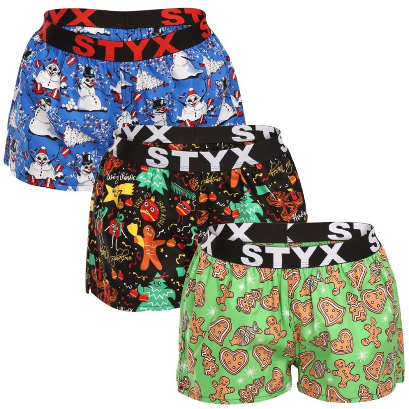 3PACK dámské trenky Styx art sportovní guma vícebarevné (3T17134) - Velikost: M