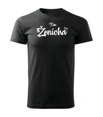 Svadobné tričko - Korunka - Tím ženícha - Černá vel. L